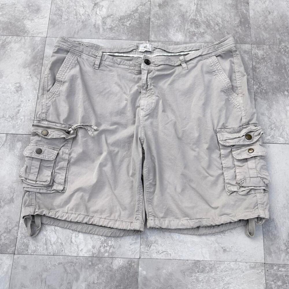 Vintage Y2K Four Steeds Cream Cargo Shorts Metallic Hardware with Drawstrings 40